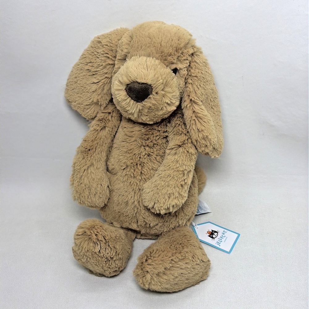 Jellycat Bashful Toffee Brown 12" Puppy Brand New With Tags Plush Stuffed